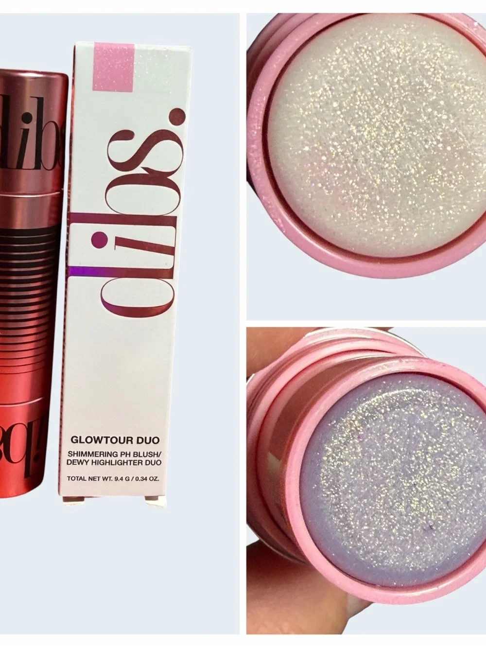Dibs Glowtour Duo Shimmering PH Blush & Dewy Highlighter - AURA- NIB